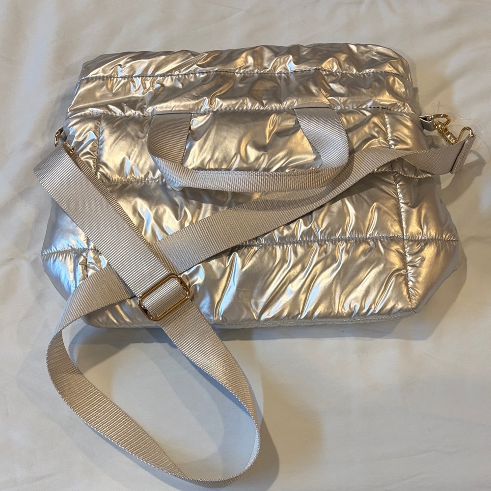Mark & Graham Metallic Silver Shoulder Bag